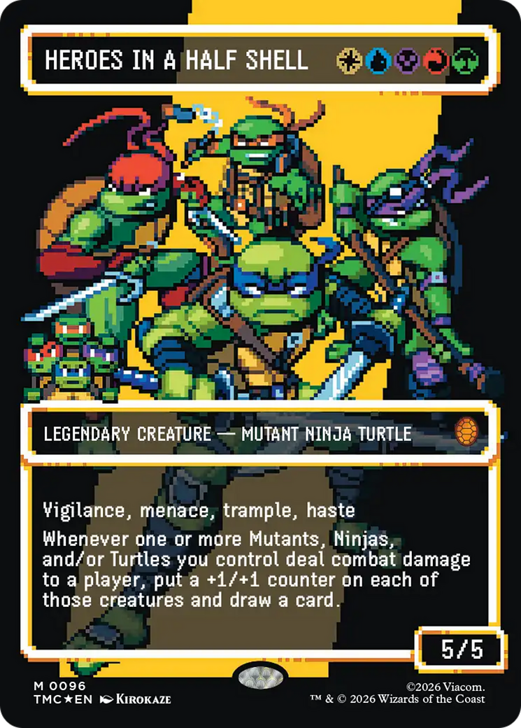 Heroes in a Half Shell (0096) (Borderless) (Surge Foil) [Teenage Mutant Ninja Turtles Commander] | Impulse Games and Hobbies
