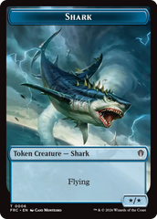 Warrior // Shark Double-Sided Token [Reality Fracture Commander Tokens] | Impulse Games and Hobbies