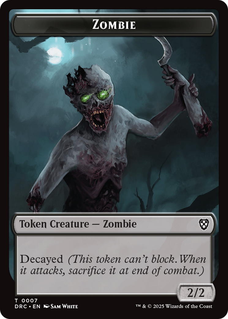 Timeless Dragon // Zombie (0007) Double-Sided Token [Aetherdrift Tokens] | Impulse Games and Hobbies