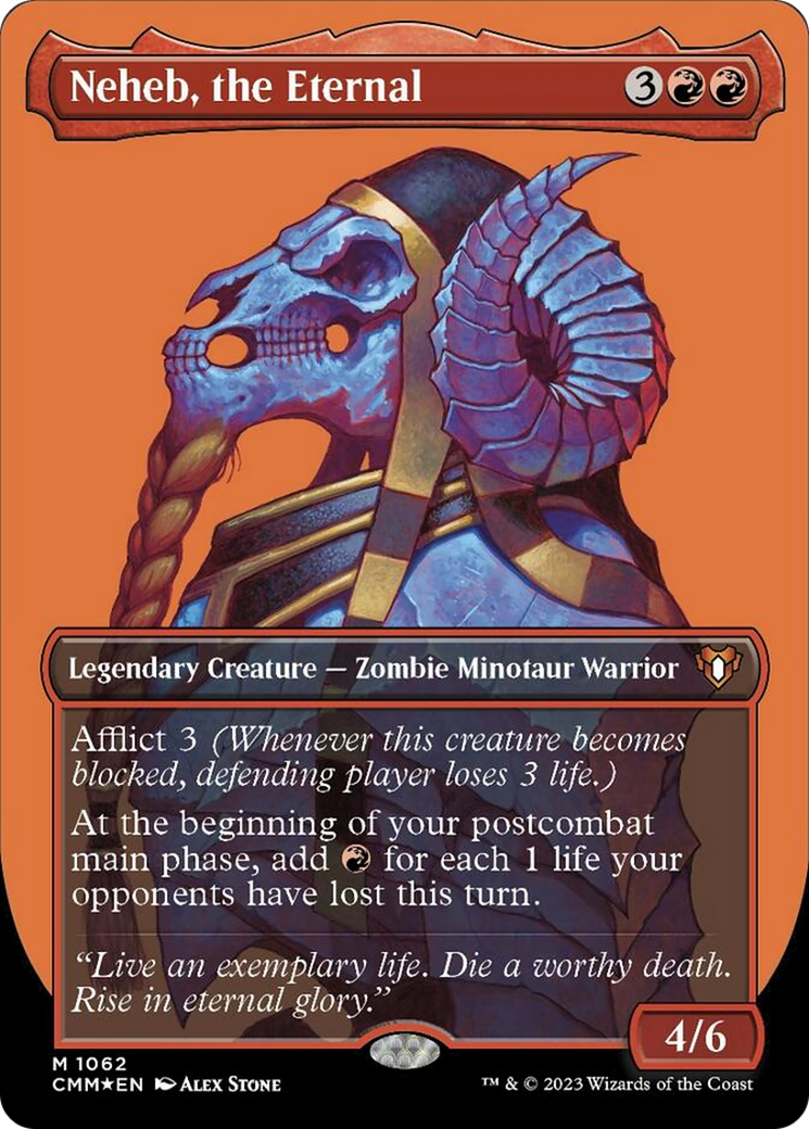 Neheb, the Eternal (Borderless Textured Foil Frame Break) [Commander Masters] | Impulse Games and Hobbies