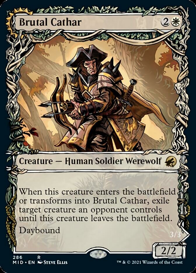 Brutal Cathar // Moonrage Brute (Showcase Equinox) [Innistrad: Midnight Hunt] | Impulse Games and Hobbies