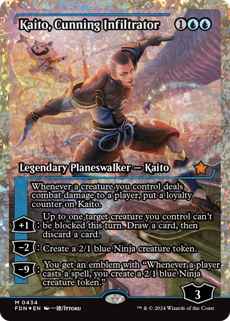 Kaito, Cunning Infiltrator (Showcase) (Frature Foil) [Foundations] | Impulse Games and Hobbies