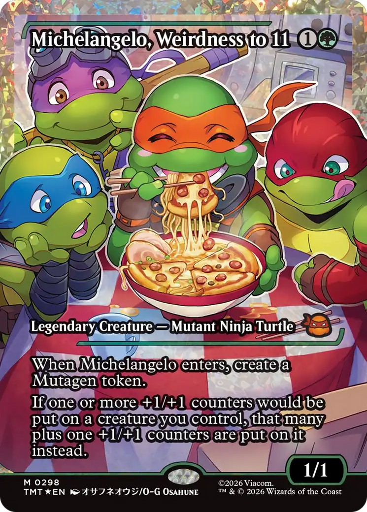 Michelangelo, Weirdness to 11 (Showcase) (Fracture Foil) [Teenage Mutant Ninja Turtles] | Impulse Games and Hobbies