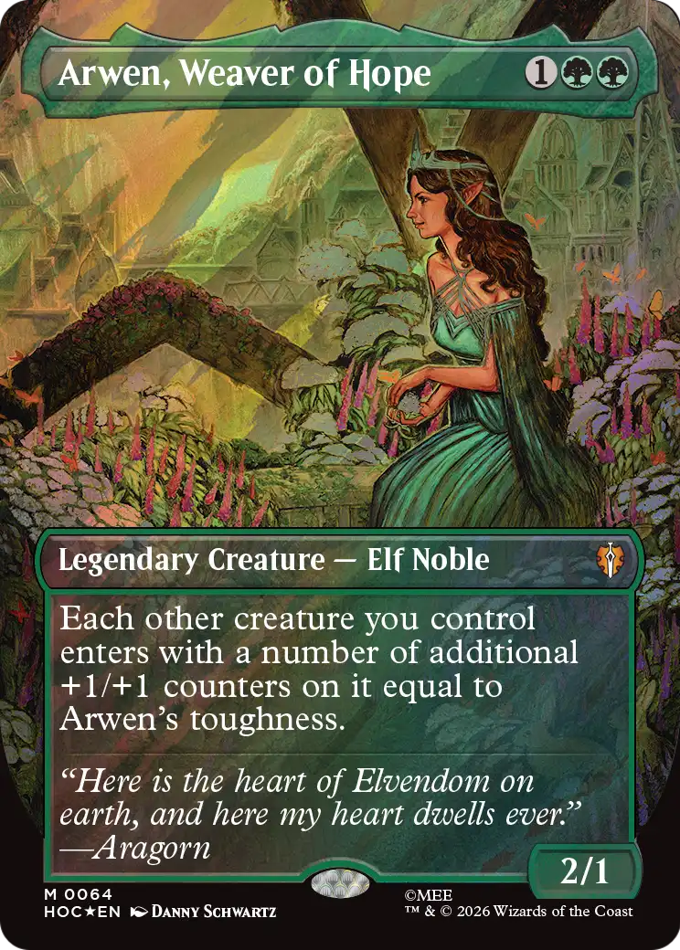 Arwen, Weaver of Hope (Borderless) (Surge Foil) [The Hobbit: Eternal-Legal] | Impulse Games and Hobbies