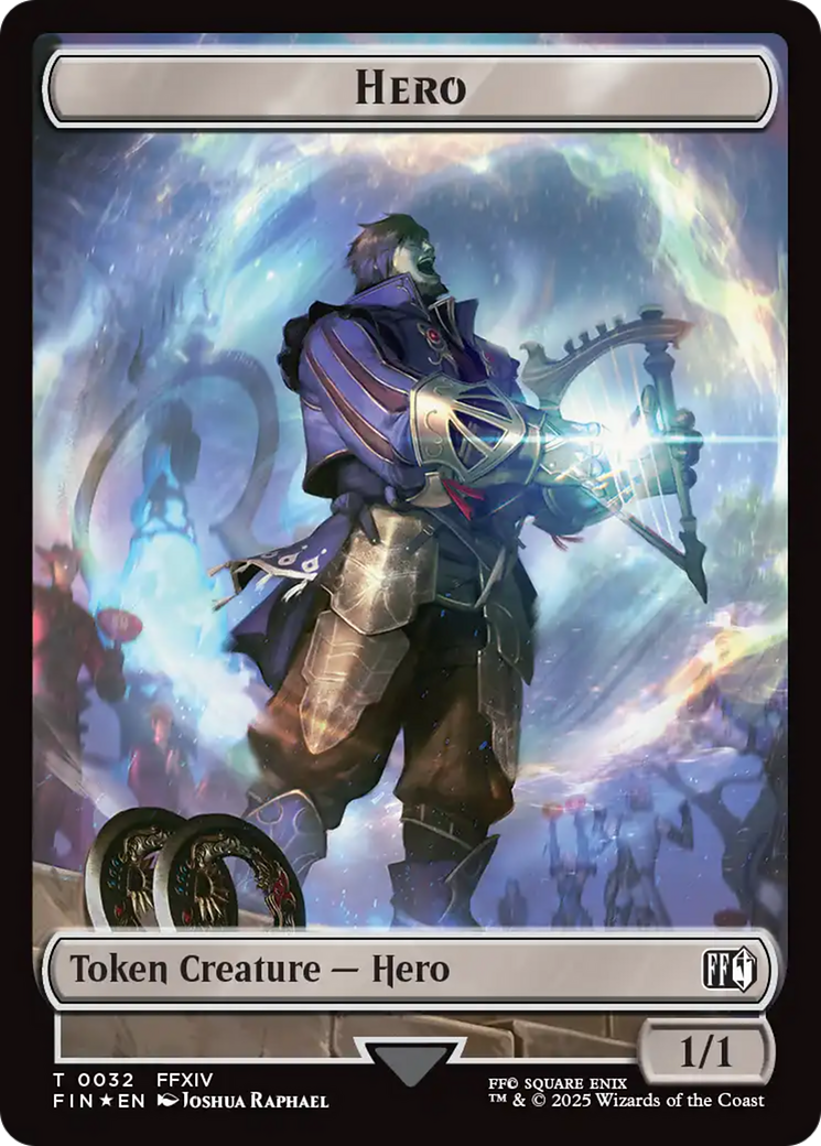 Human Soldier // Hero (0032) Double-Sided Token (Surge Foil) [FINAL FANTASY Commander Tokens] | Impulse Games and Hobbies