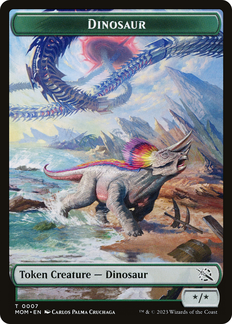 Phyrexian Myr // Dinosaur Double-Sided Token [March of the Machine Tokens] | Impulse Games and Hobbies