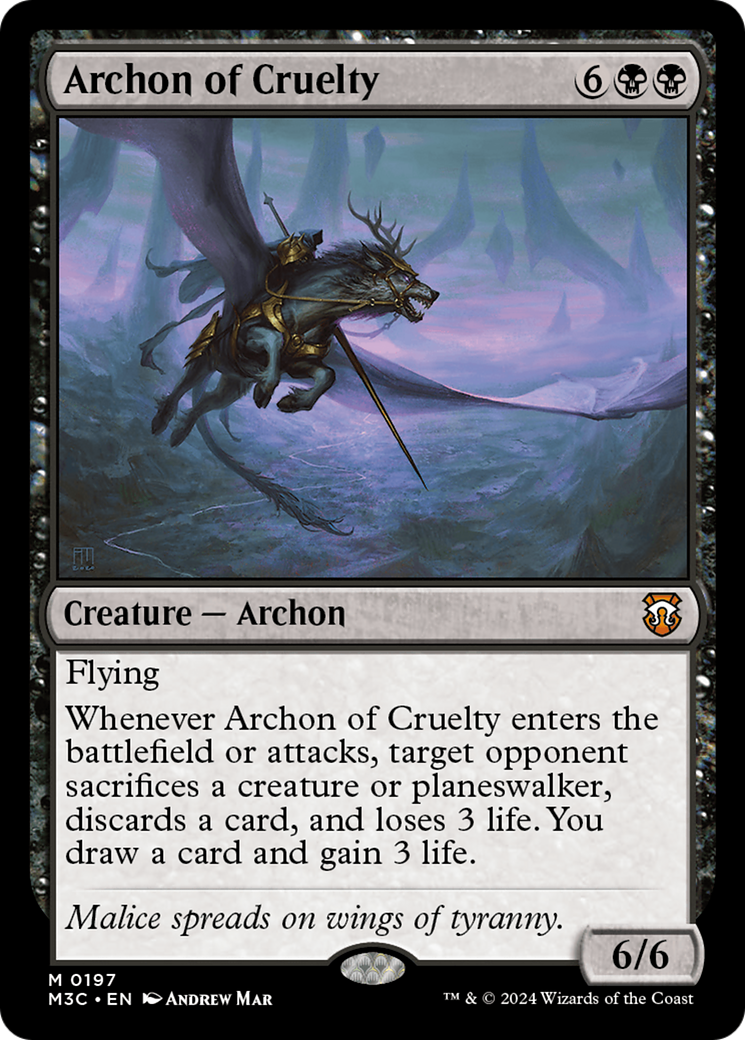 Archon of Cruelty (Ripple Foil) [Modern Horizons 3 Commander] | Impulse Games and Hobbies