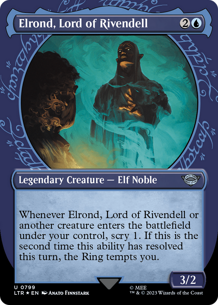 Elrond, Lord of Rivendell (Showcase) (Surge Foil) [The Lord of the Rings: Tales of Middle-Earth] | Impulse Games and Hobbies