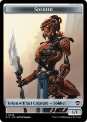 Elemental (0014) // Soldier (0026) Double-Sided Token [Outlaws of Thunder Junction Commander Tokens] | Impulse Games and Hobbies