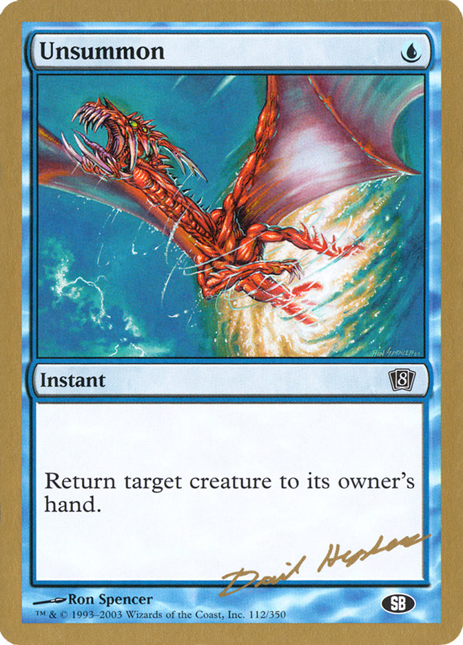 Unsummon (Dave Humpherys) (SB) [World Championship Decks 2003] | Impulse Games and Hobbies