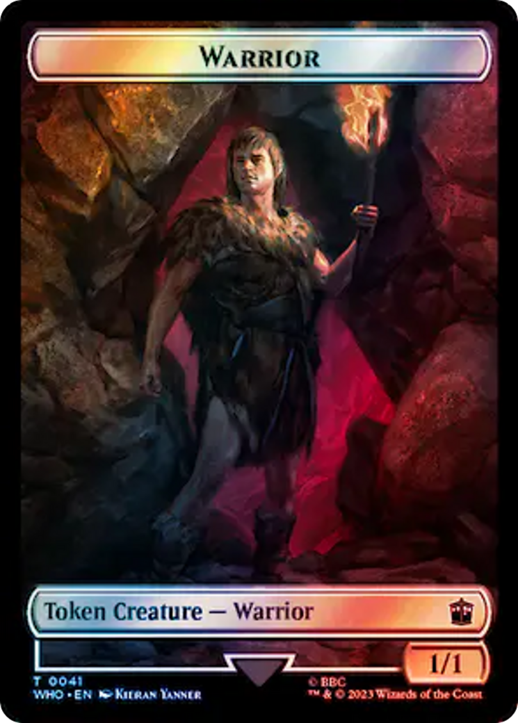 Warrior // Treasure (0060) Double-Sided Token (Surge Foil) [Doctor Who Tokens] | Impulse Games and Hobbies