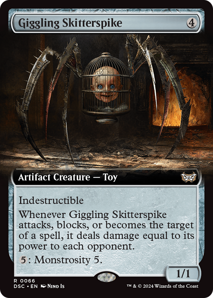 Giggling Skitterspike (Extended Art) [Duskmourn: House of Horror Commander] | Impulse Games and Hobbies