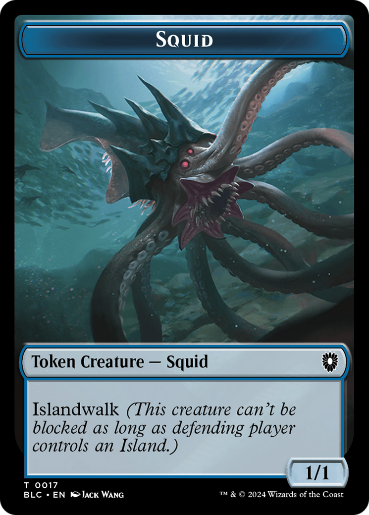 Steelburr Champion // Squid Double-Sided Token [Bloomburrow Commander Tokens] | Impulse Games and Hobbies