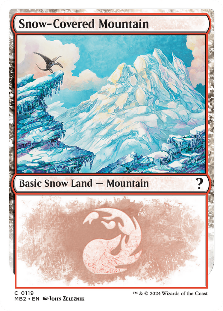 Snow-Covered Mountain (White Border) [Mystery Booster 2] | Impulse Games and Hobbies