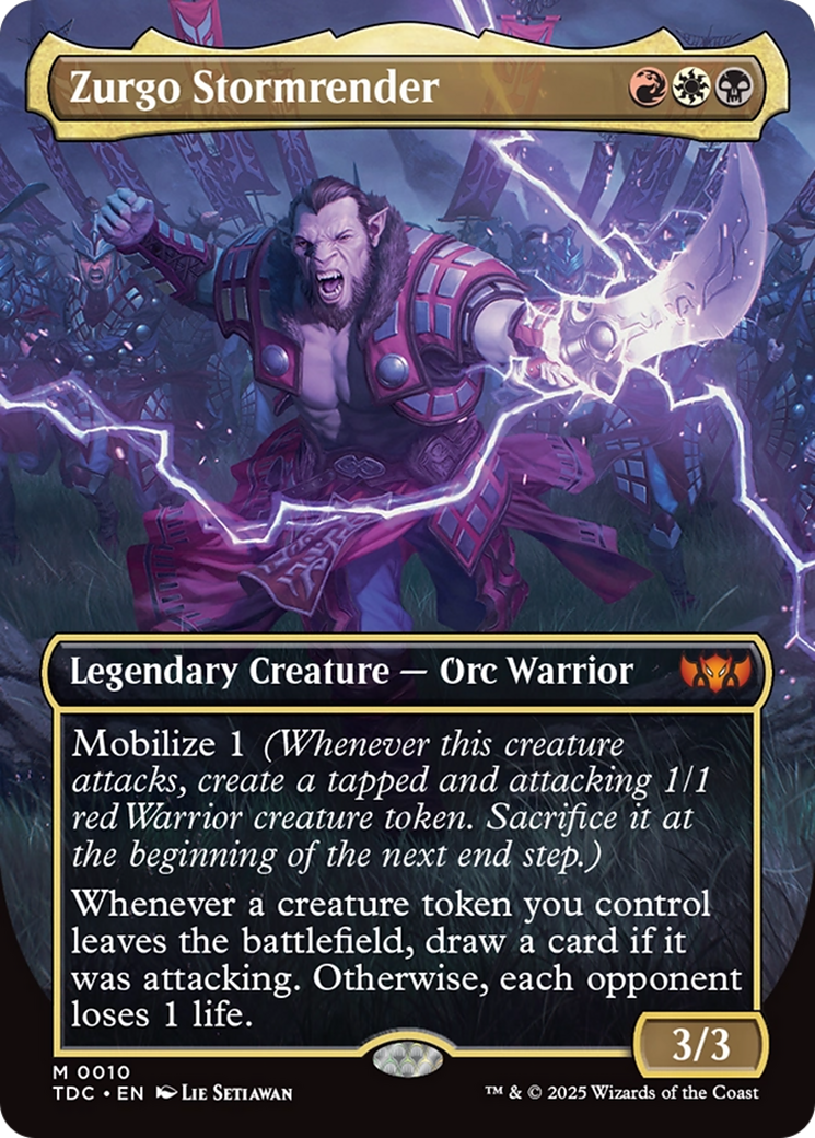 Zurgo Stormrender (Borderless) [Tarkir: Dragonstorm Commander] | Impulse Games and Hobbies