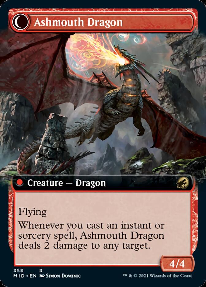 Smoldering Egg // Ashmouth Dragon (Extended Art) [Innistrad: Midnight Hunt] | Impulse Games and Hobbies