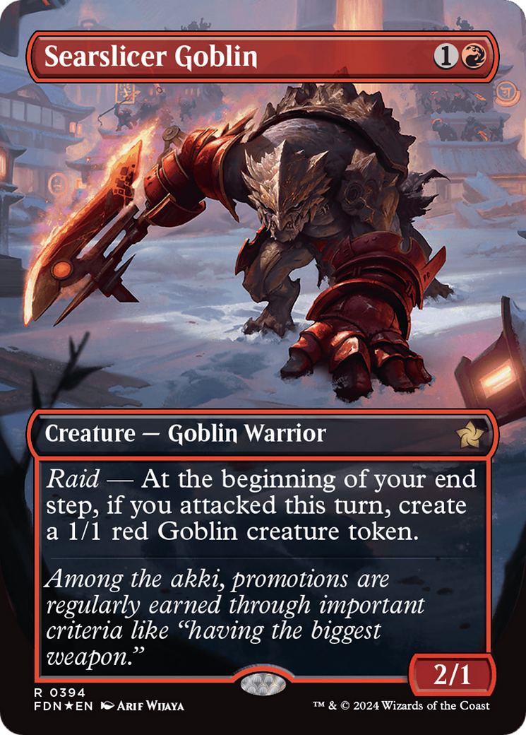 Searslicer Goblin (Borderless) (Mana Foil) [Foundations] | Impulse Games and Hobbies