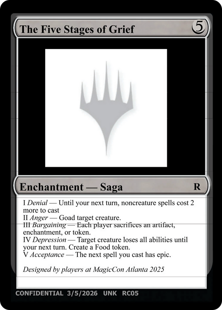 The Five Stages of Grief [Unknown Event] | Impulse Games and Hobbies