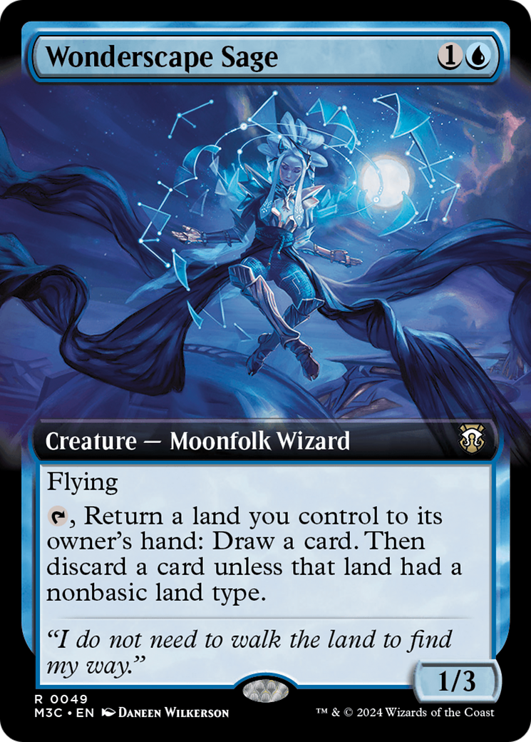 Wonderscape Sage (Extended Art) (Ripple Foil) [Modern Horizons 3 Commander] | Impulse Games and Hobbies