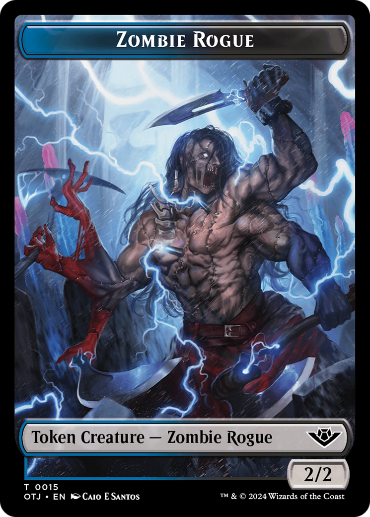 Zombie Rogue Token [Outlaws of Thunder Junction Tokens] | Impulse Games and Hobbies