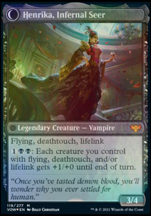 Henrika Domnathi // Henrika, Infernal Seer [Innistrad: Crimson Vow Prerelease Promos] | Impulse Games and Hobbies