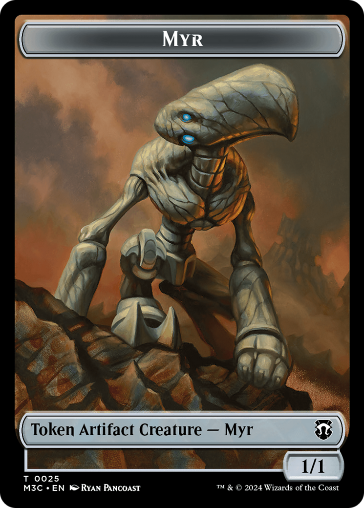 Construct (Ripple Foil) // Myr Double-Sided Token [Modern Horizons 3 Commander Tokens] | Impulse Games and Hobbies