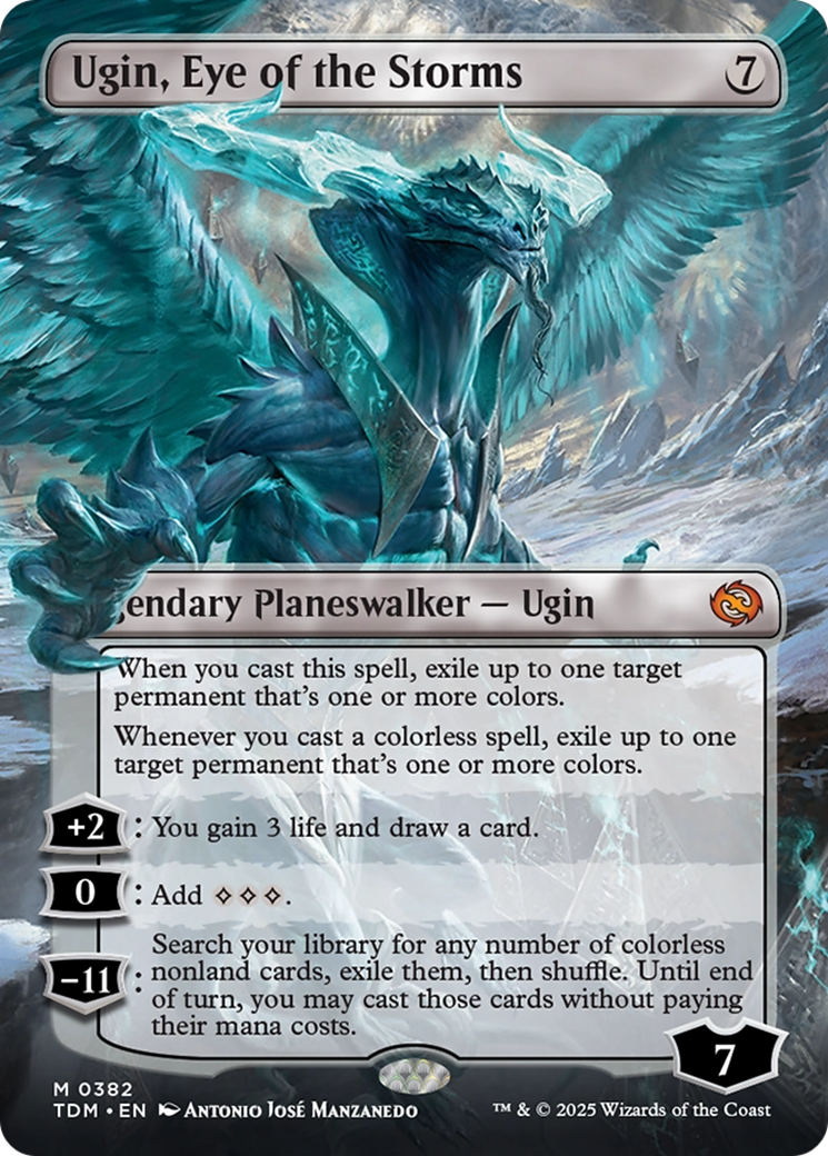 Ugin, Eye of the Storms (Borderless) [Tarkir: Dragonstorm] | Impulse Games and Hobbies