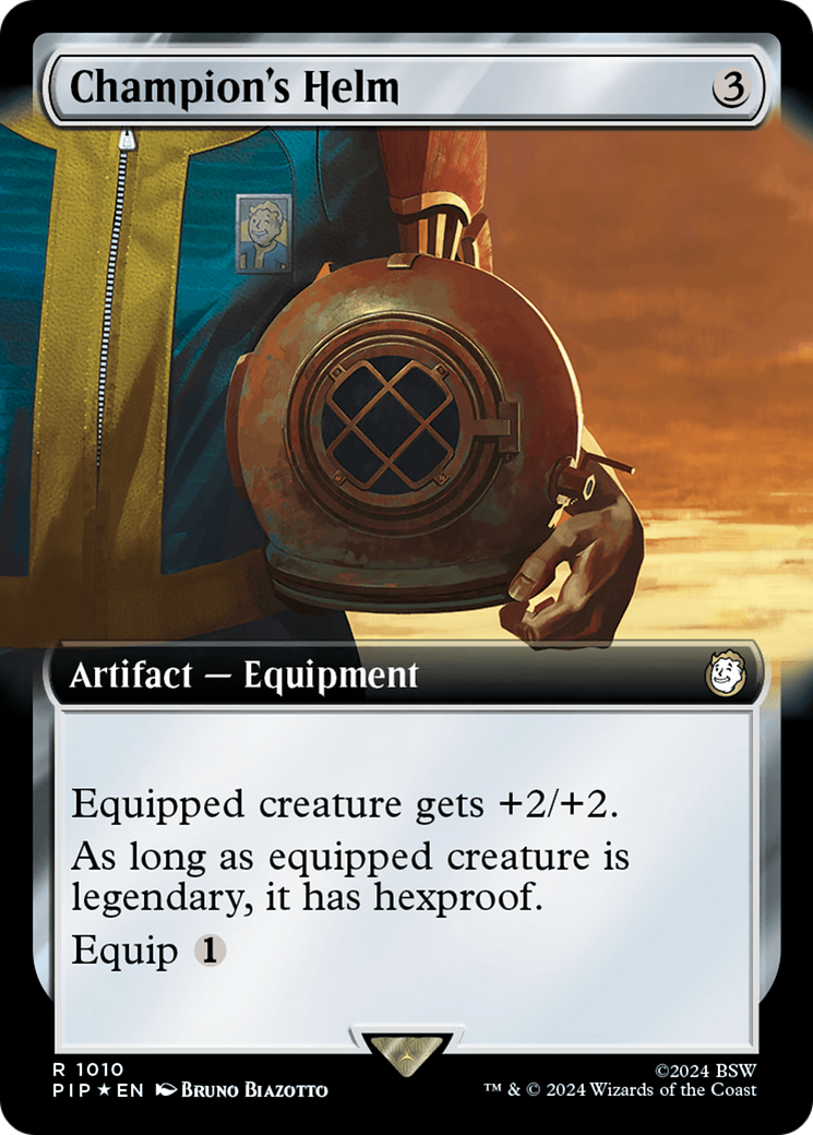 Champion's Helm (Extended Art) (Surge Foil) [Fallout] | Impulse Games and Hobbies