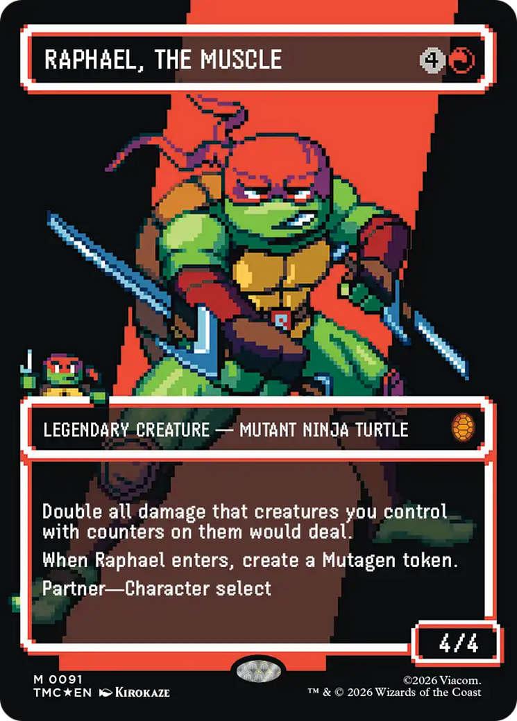Raphael, the Muscle (0091) (Borderless) (Surge Foil) [Teenage Mutant Ninja Turtles Commander] | Impulse Games and Hobbies