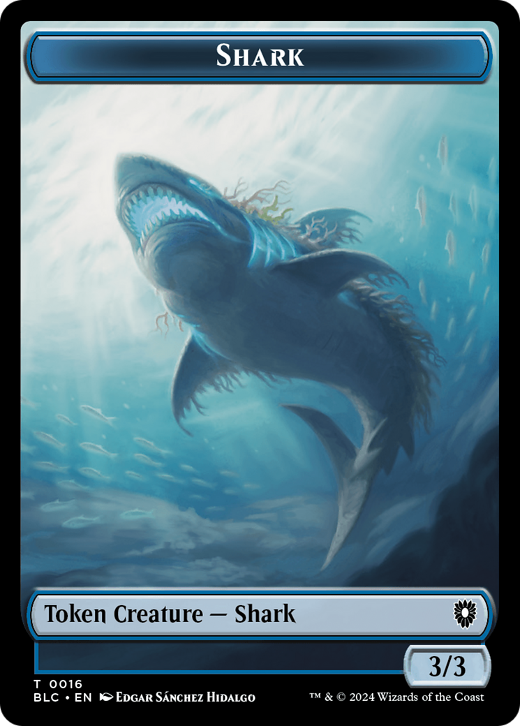 Elemental // Shark Double-Sided Token [Bloomburrow Commander Tokens] | Impulse Games and Hobbies