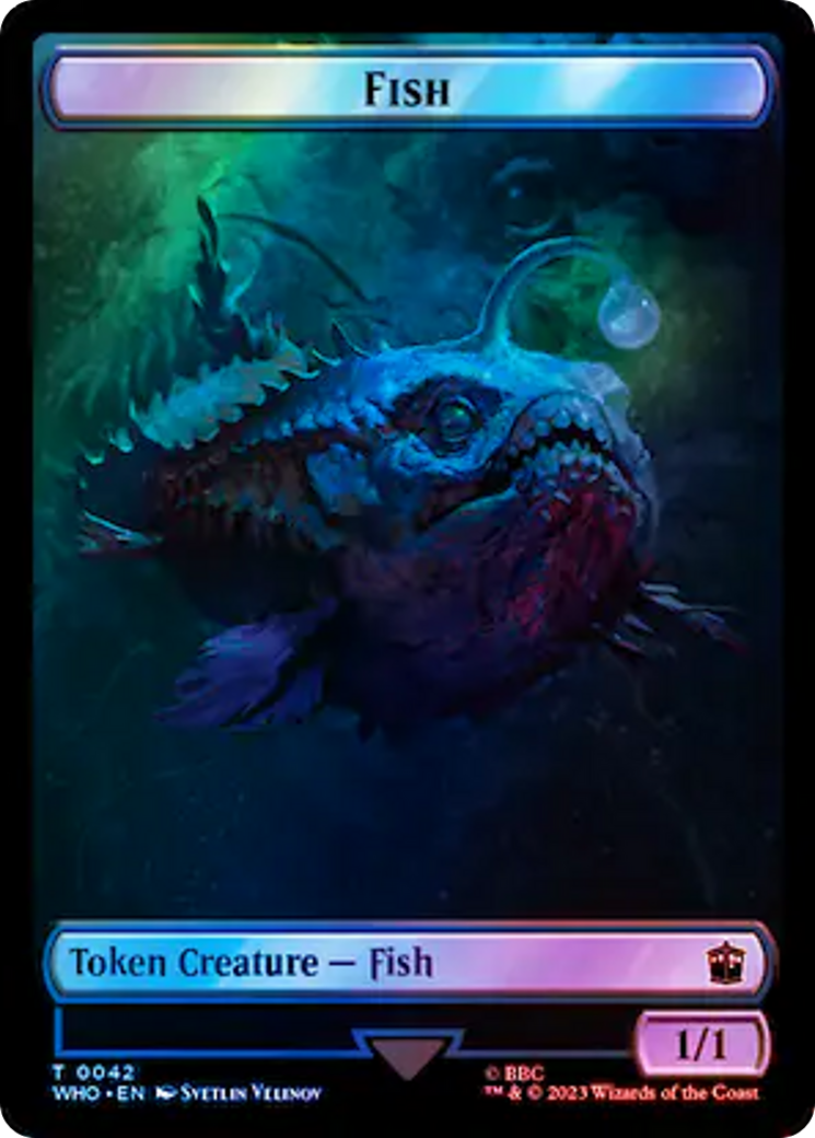 Fish // Cyberman Double-Sided Token (Surge Foil) [Doctor Who Tokens] | Impulse Games and Hobbies