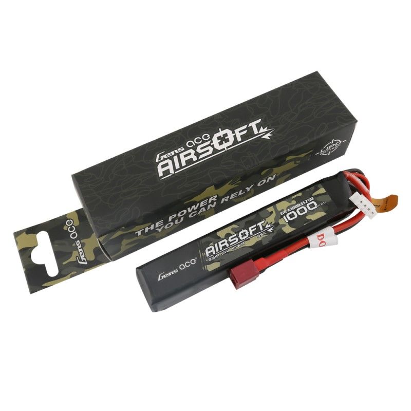 Gens Ace Airsoft 1000mAh 3S1P 11.1V 25C LiPo Deans Plug | Impulse Games and Hobbies