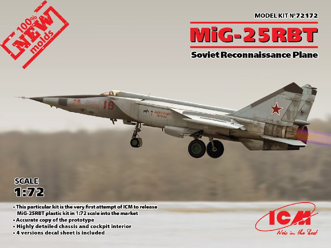 ICM 1/72 MiG-25 RBT, Soviet Reconnaissance Plane | Impulse Games and Hobbies