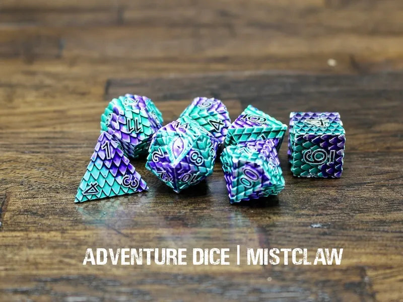Adventure Dice - Mistclaw premium metal dice set | Impulse Games and Hobbies
