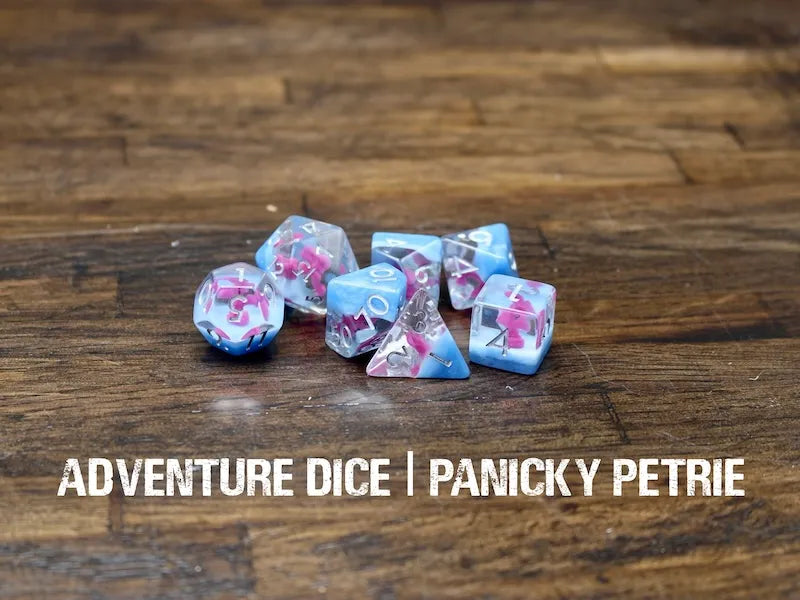 Adventure Dice - Panicky Petrie dice set | Impulse Games and Hobbies