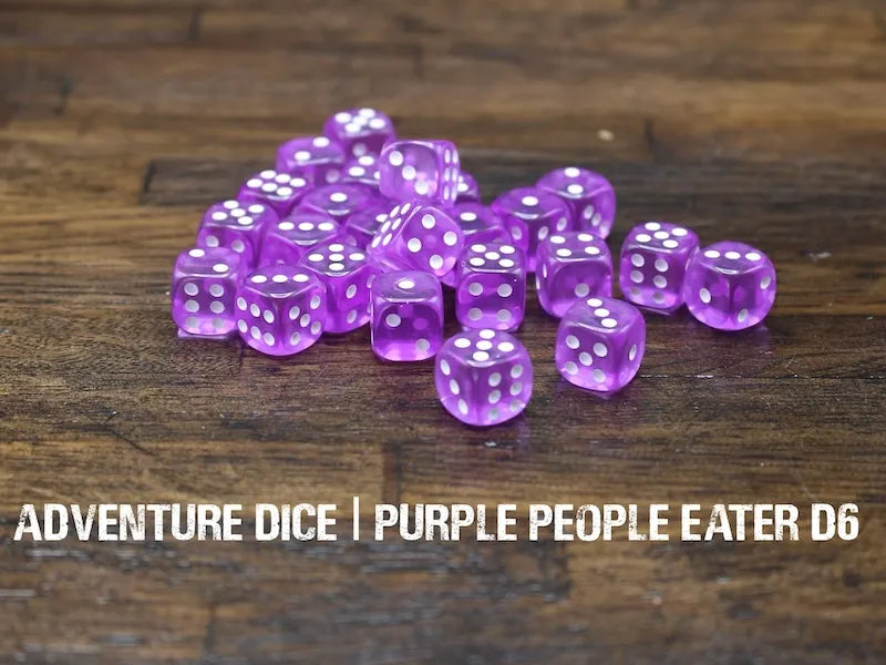 Adventure Dice - Purple People Eater mini pipped d6 dice set | Impulse Games and Hobbies