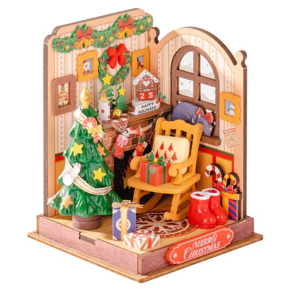 Rolife Christmas Fireplace DIY Miniature Doll House Kit | Impulse Games and Hobbies