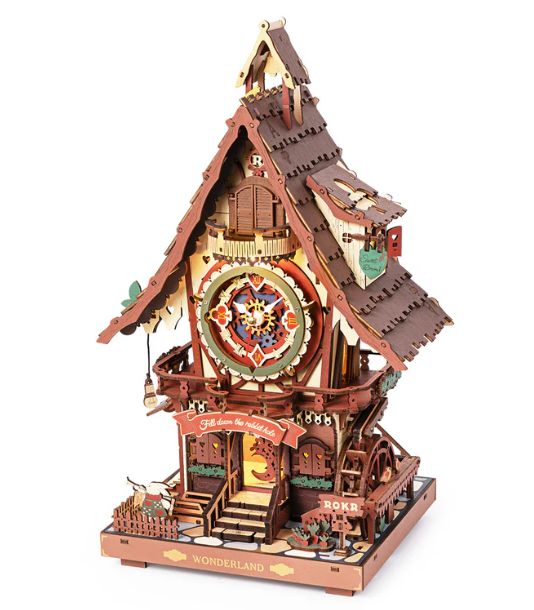 ROKR Cuckoo Clock Mechanical Gear 3D Wooden Puzzle - Coloured | Impulse Games and Hobbies