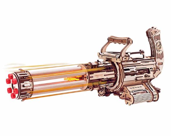 ROKR Rotating-Barrel Machine Gun Toy 3D Wooden Puzzle | Impulse Games and Hobbies