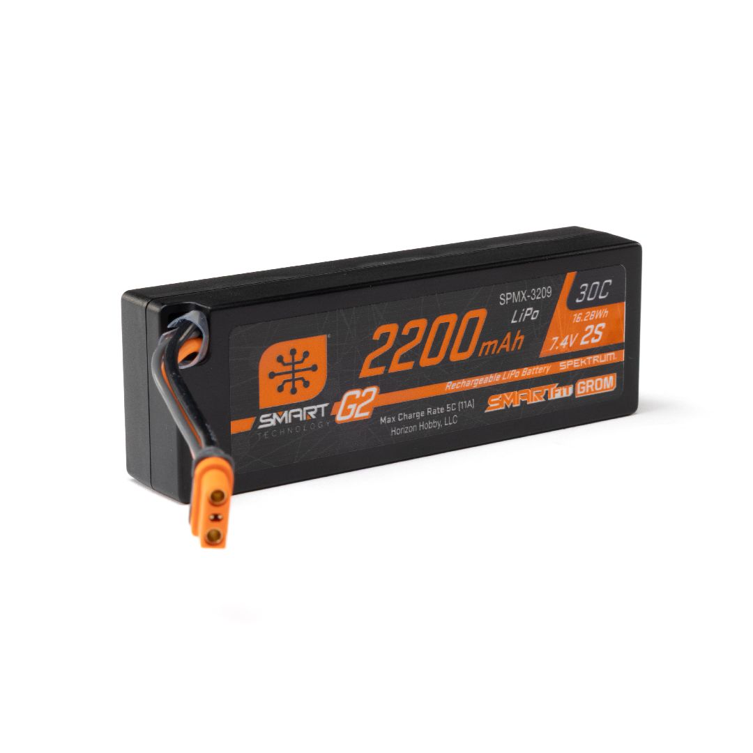 Spektrum 2200mAh 2S 7.4V Smart G2 LiPo Battery 30C IC2 SmartFit | Impulse Games and Hobbies