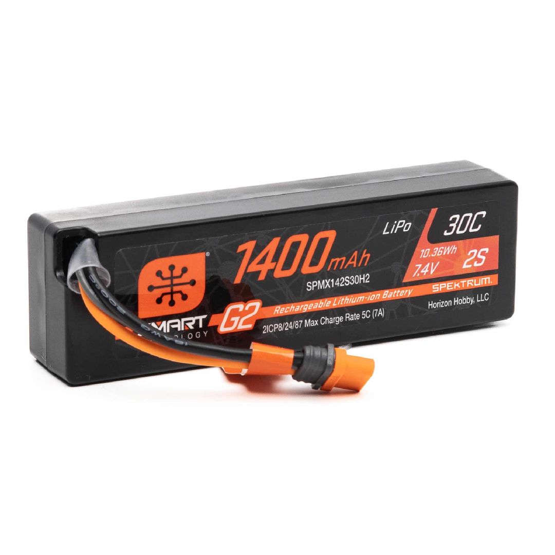 Spektrum 1400mAh 2S 7.4V Smart G2 30C LiPo; IC2 Connector | Impulse Games and Hobbies