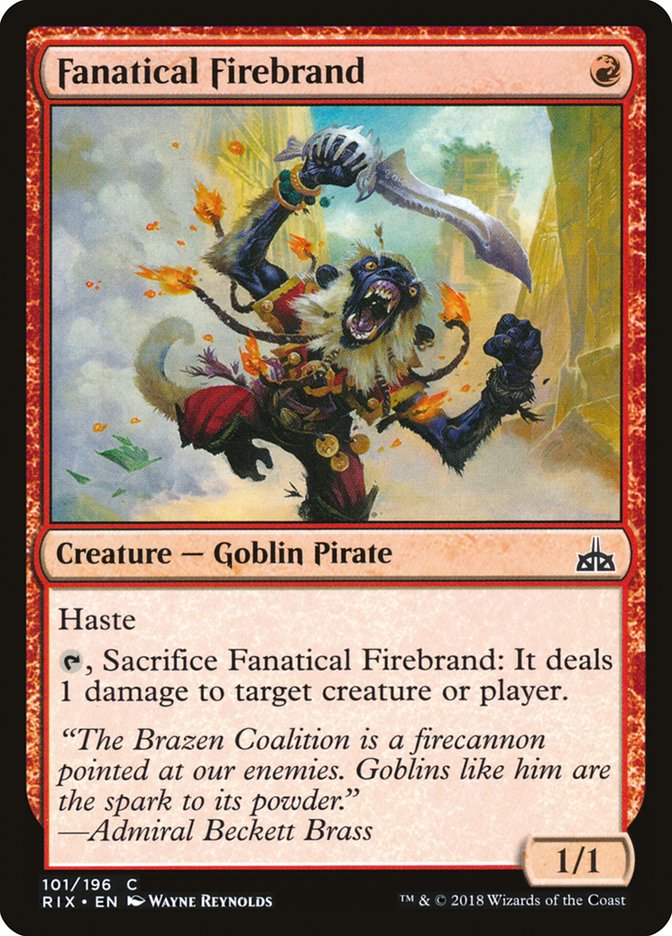 Fanatical Firebrand [Rivals of Ixalan] | Impulse Games and Hobbies