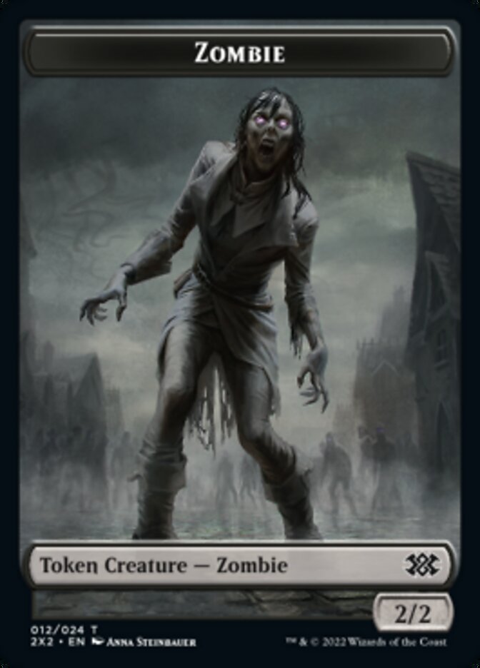 Zombie // Phyrexian Golem Double-sided Token [Double Masters 2022 Tokens] | Impulse Games and Hobbies