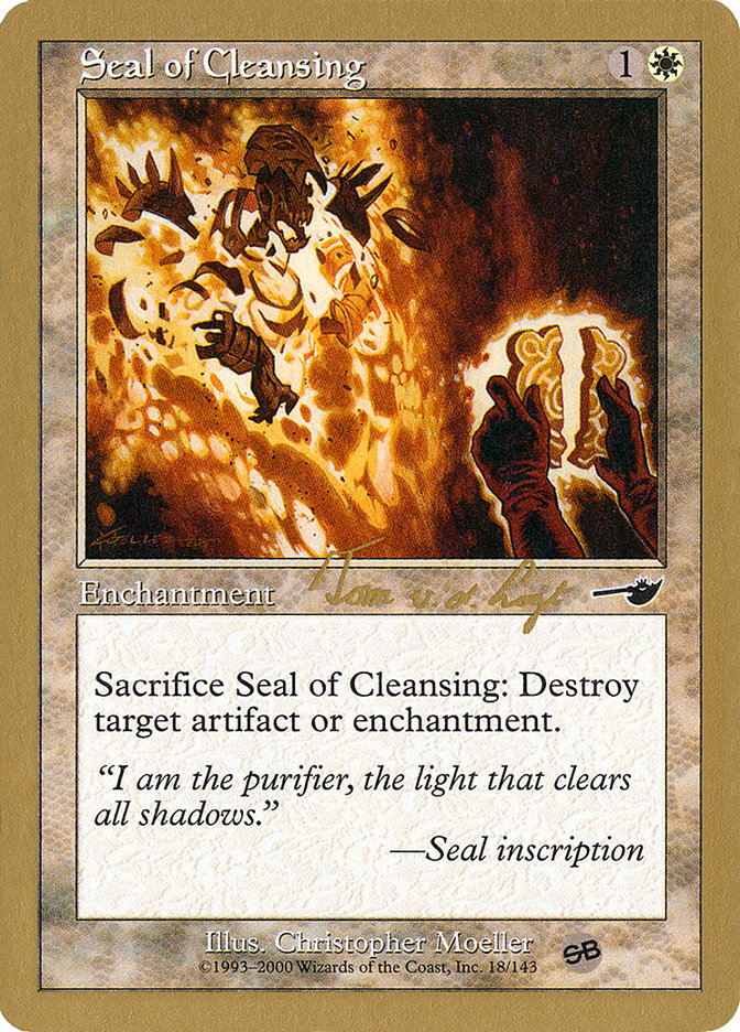 Seal of Cleansing (Tom van de Logt) (SB) [World Championship Decks 2000] | Impulse Games and Hobbies