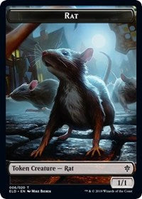 Rat // Food (17) Double-sided Token [Throne of Eldraine Tokens] | Impulse Games and Hobbies