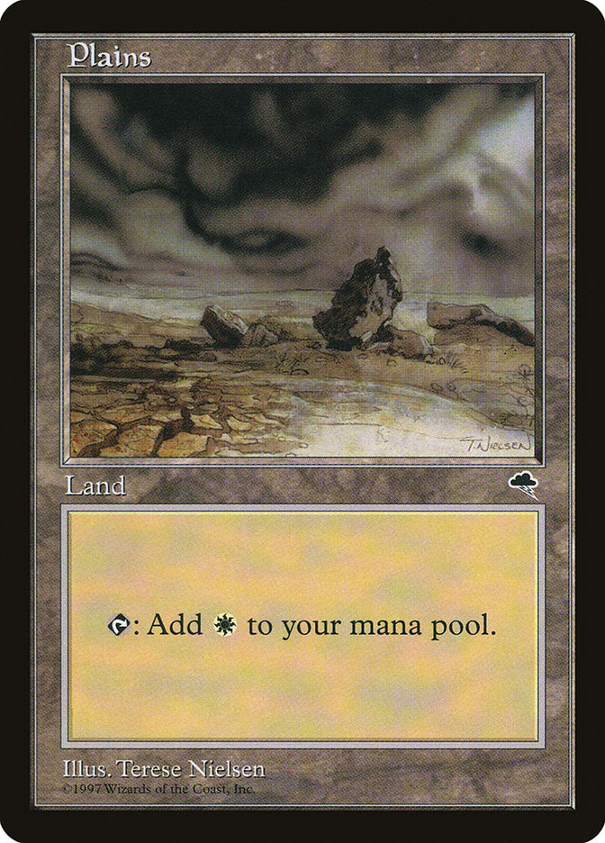 Plains (Black Signature on White Background) [Tempest] | Impulse Games and Hobbies