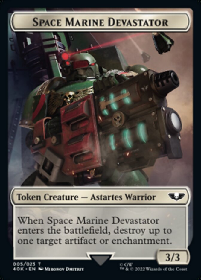 Soldier (002) // Space Marine Devastator Double-sided Token [Universes Beyond: Warhammer 40,000 Tokens] | Impulse Games and Hobbies