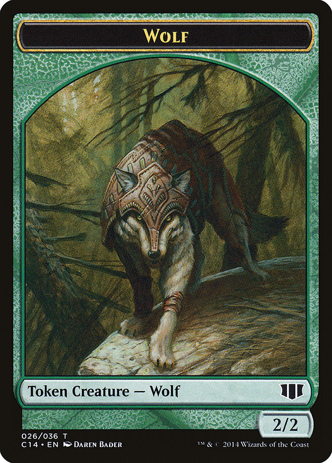 Treefolk // Wolf Double-sided Token [Commander 2014 Tokens] | Impulse Games and Hobbies