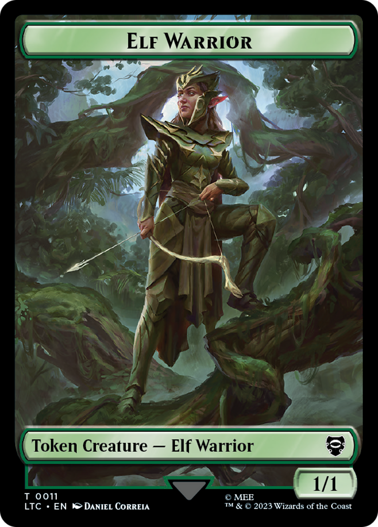 Elf Warrior // Treasure Double Sided Token [The Lord of the Rings: Tales of Middle-Earth Commander Tokens] | Impulse Games and Hobbies