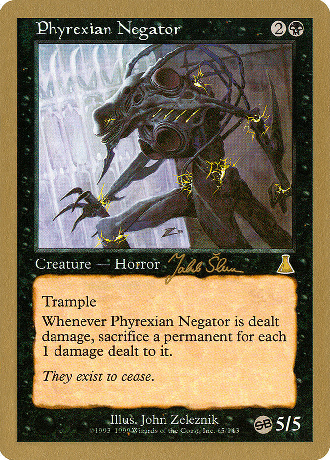 Phyrexian Negator (Jakub Slemr) (SB) [World Championship Decks 1999] | Impulse Games and Hobbies